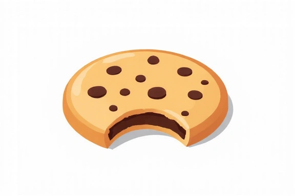 Cookies-Symbol, ein Keks mit Biss