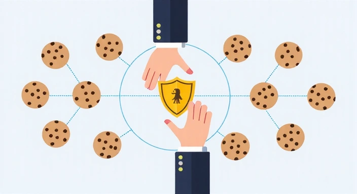 Illustration von Cookies und Datenschutz